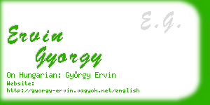 ervin gyorgy business card
